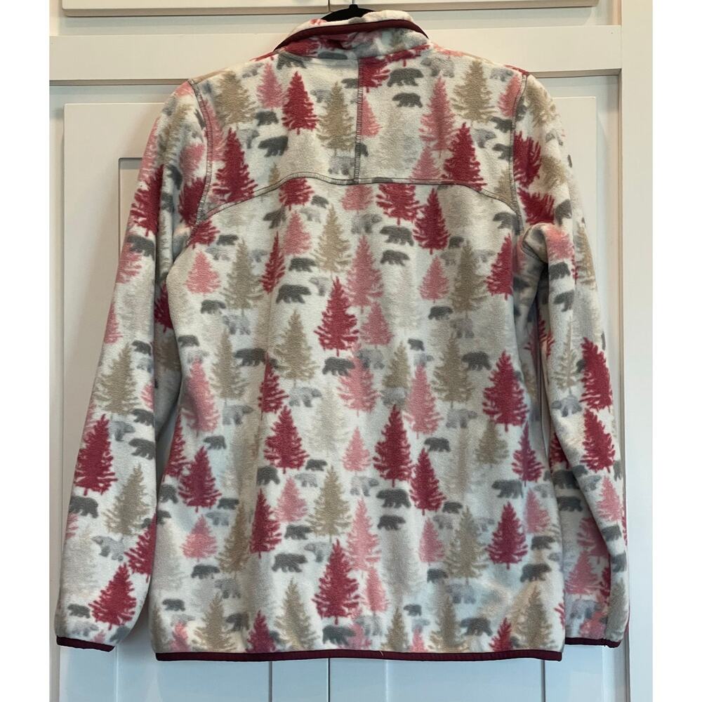 Orvis women's fleece pullover , trees and bears, pink. size Med. - Picture 2 of 11